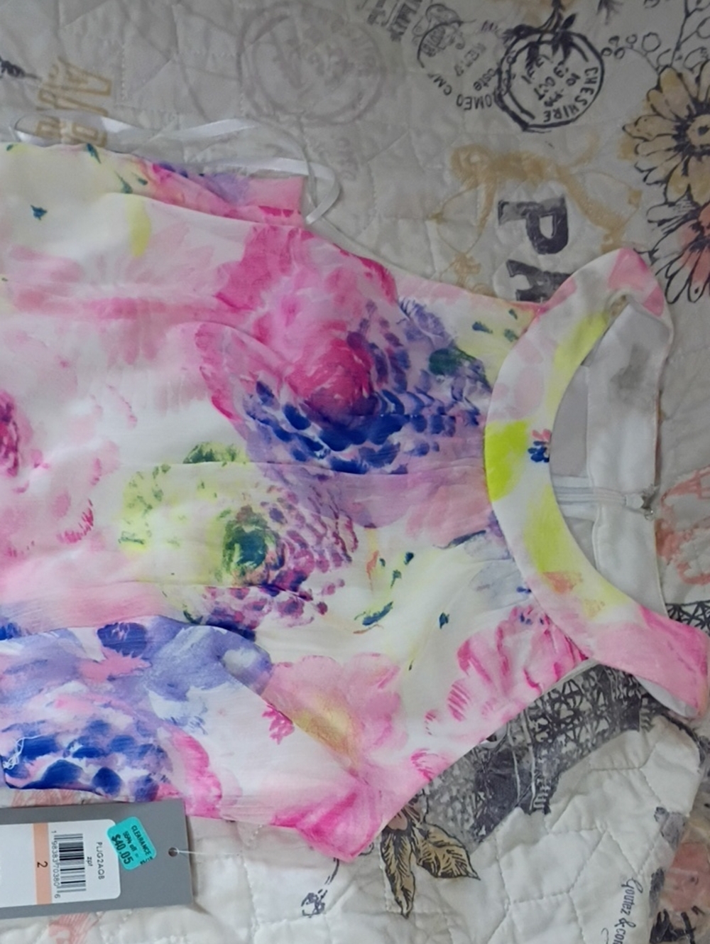 NWT Marc New York Floral Pastel Watercolor Maxi Dress NWT in Pink, Blue & Yellow - Picture 4 of 7